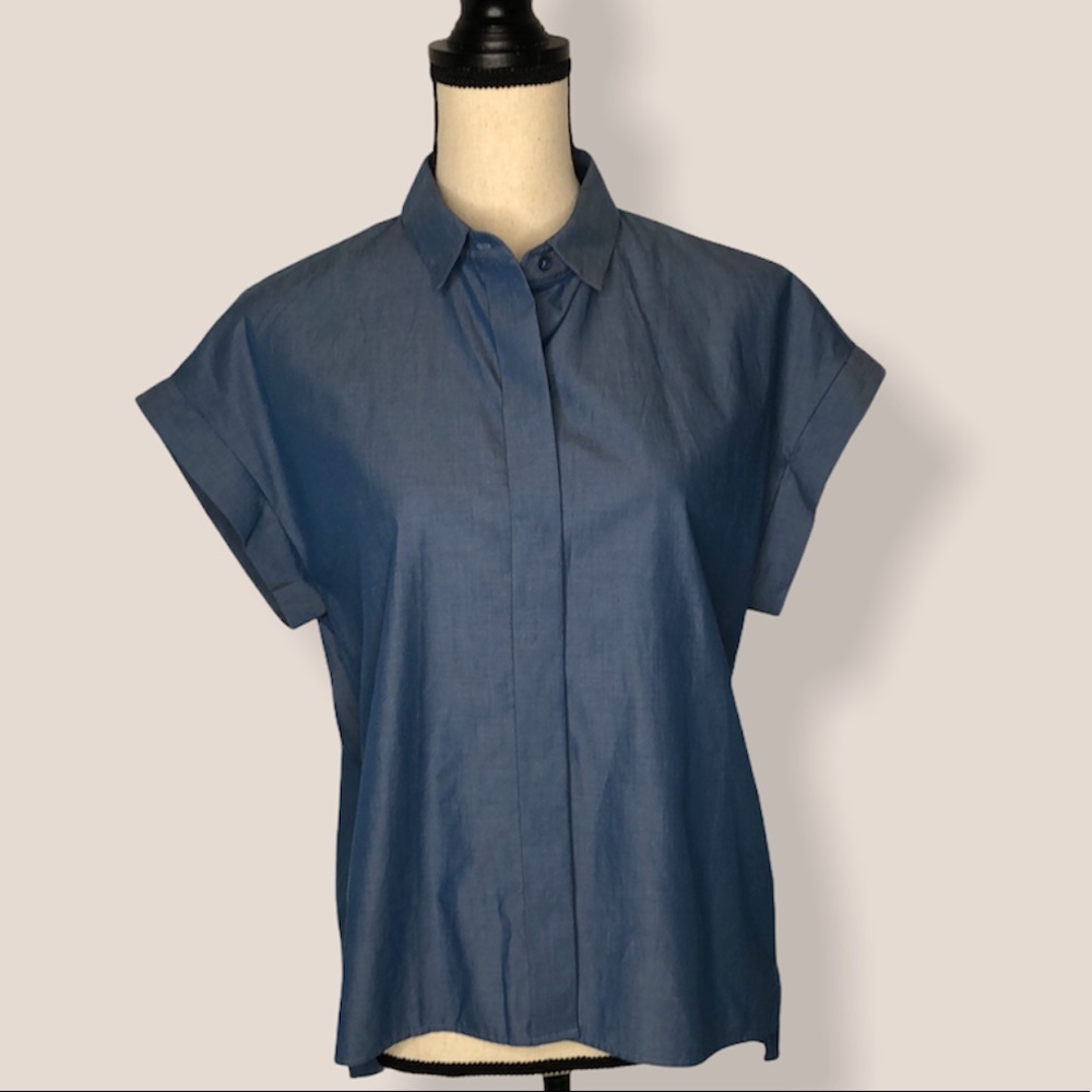 G2000 Woman Short Sleeve Button up Blouse Top